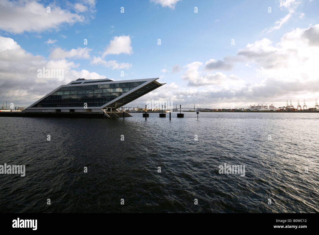 Architecture, Dockland, Hamburg, Elbe River, Germany Stock Photo