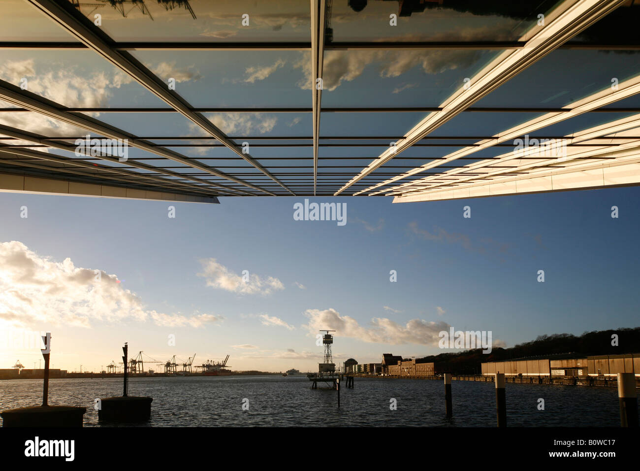 Architecture, Dockland, Hamburg, Elbe River, Germany Stock Photo