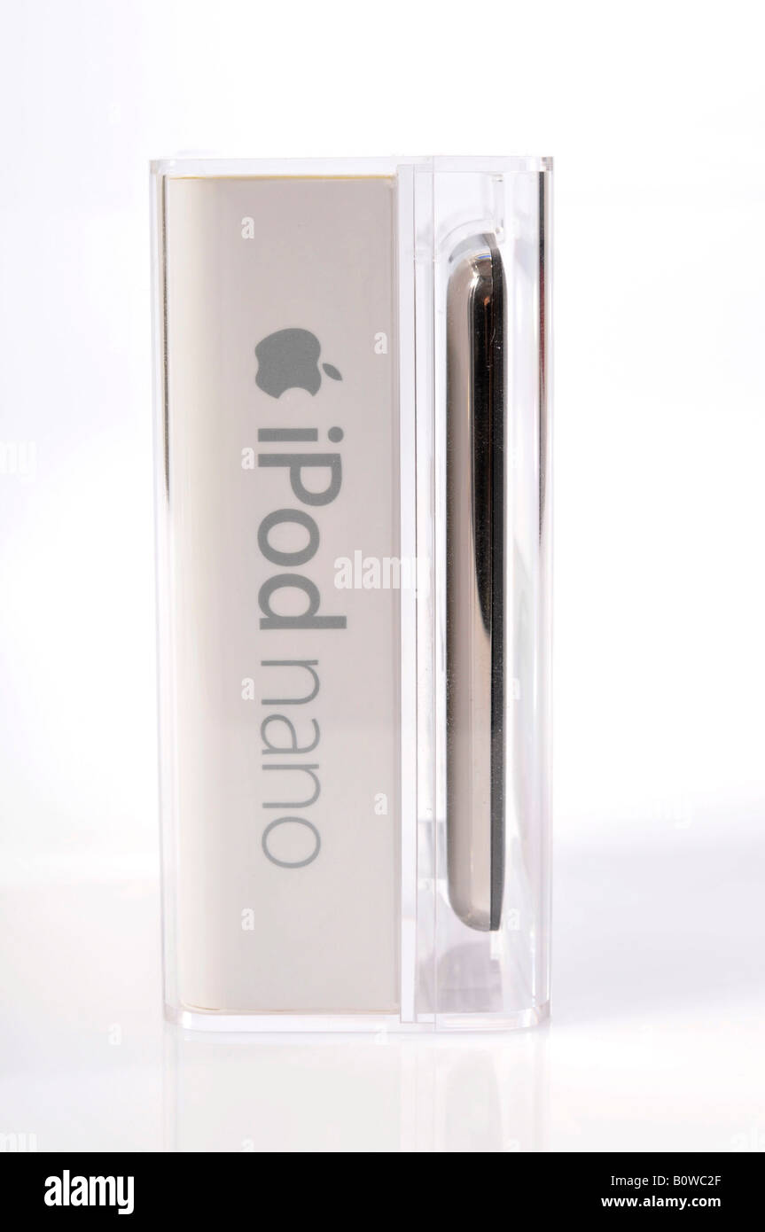 Apple iPod Nano, black, in original packaging Stock Photo