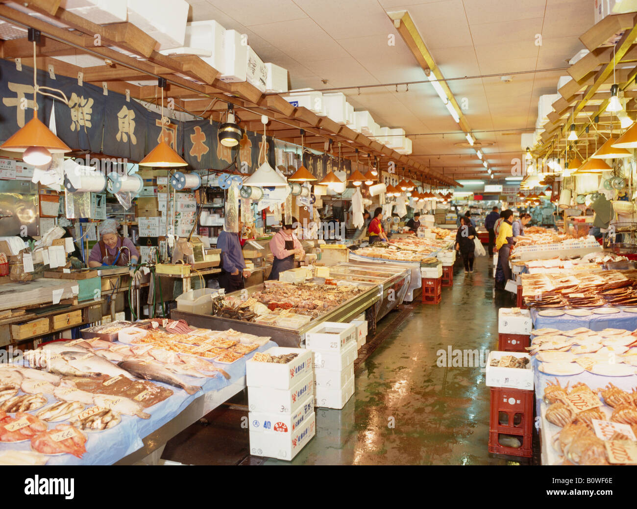 Fish market, Kushiro, Hokkaido, Japan Stock Photo Alamy