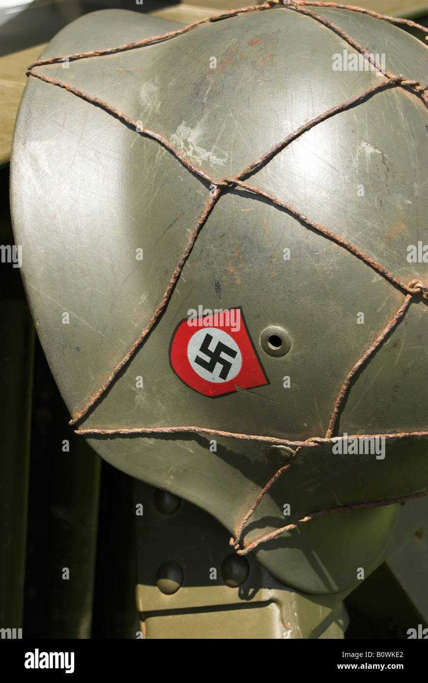 A German helmet from World War Two. Stock Photo