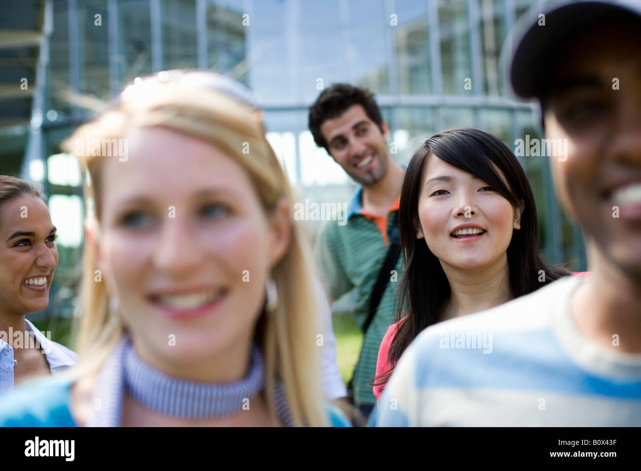 University students on campus Stock Photo Alamy