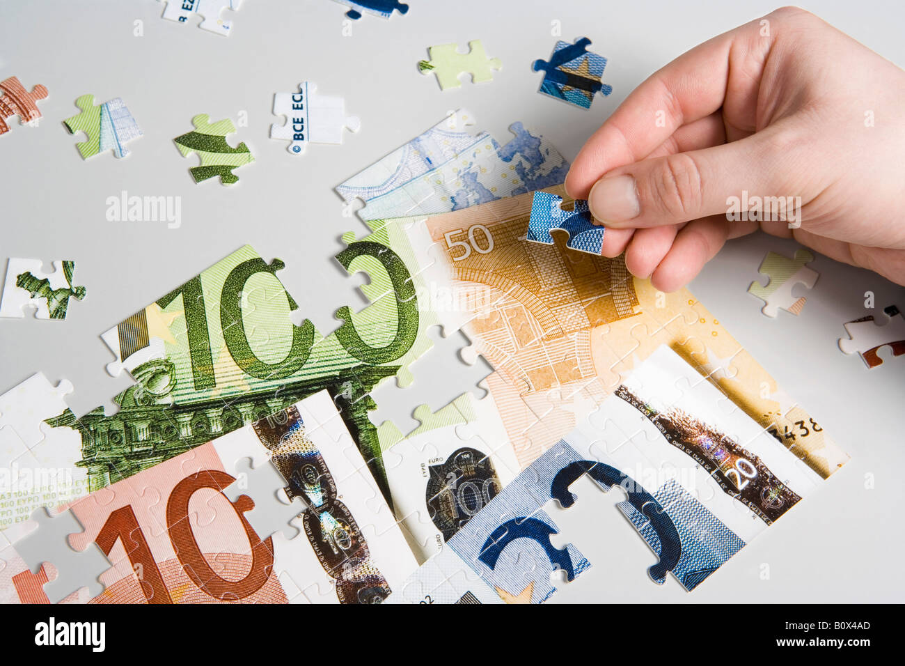 European currency jigsaw puzzle Stock Photo
