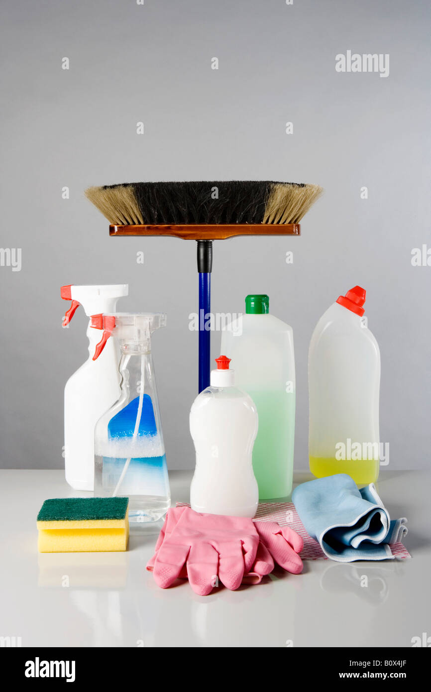 Cleaning supplies Stock Photo