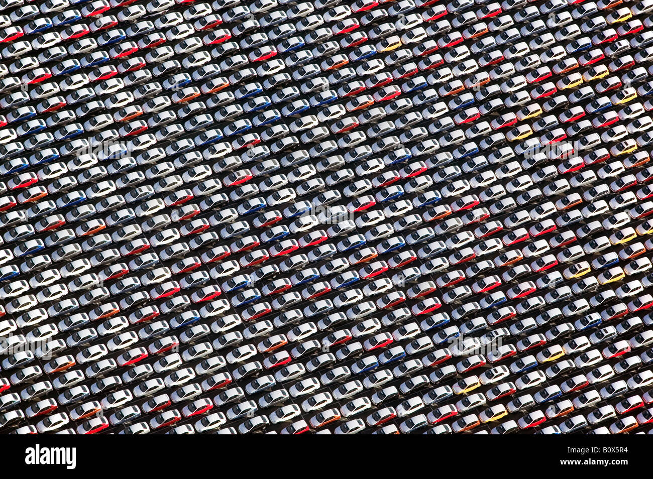 Aerial above imported cars Port of Benicia, California Stock Photo Alamy