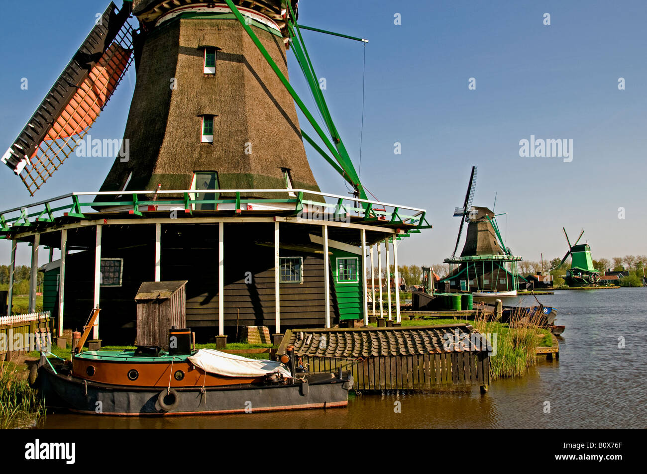 Netherlands Village Zaanse Schans Noord Holland North Holland Zaandam Dutch Stock Photo