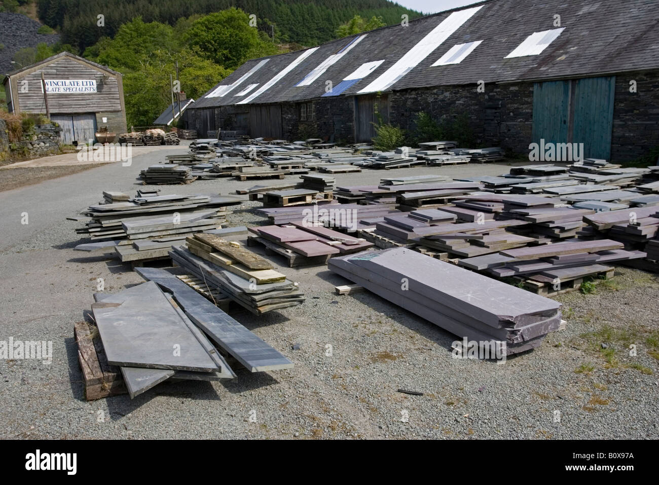 Cut slabs Welsh grey slate Aberllefenni quarries Machynlleth Powys