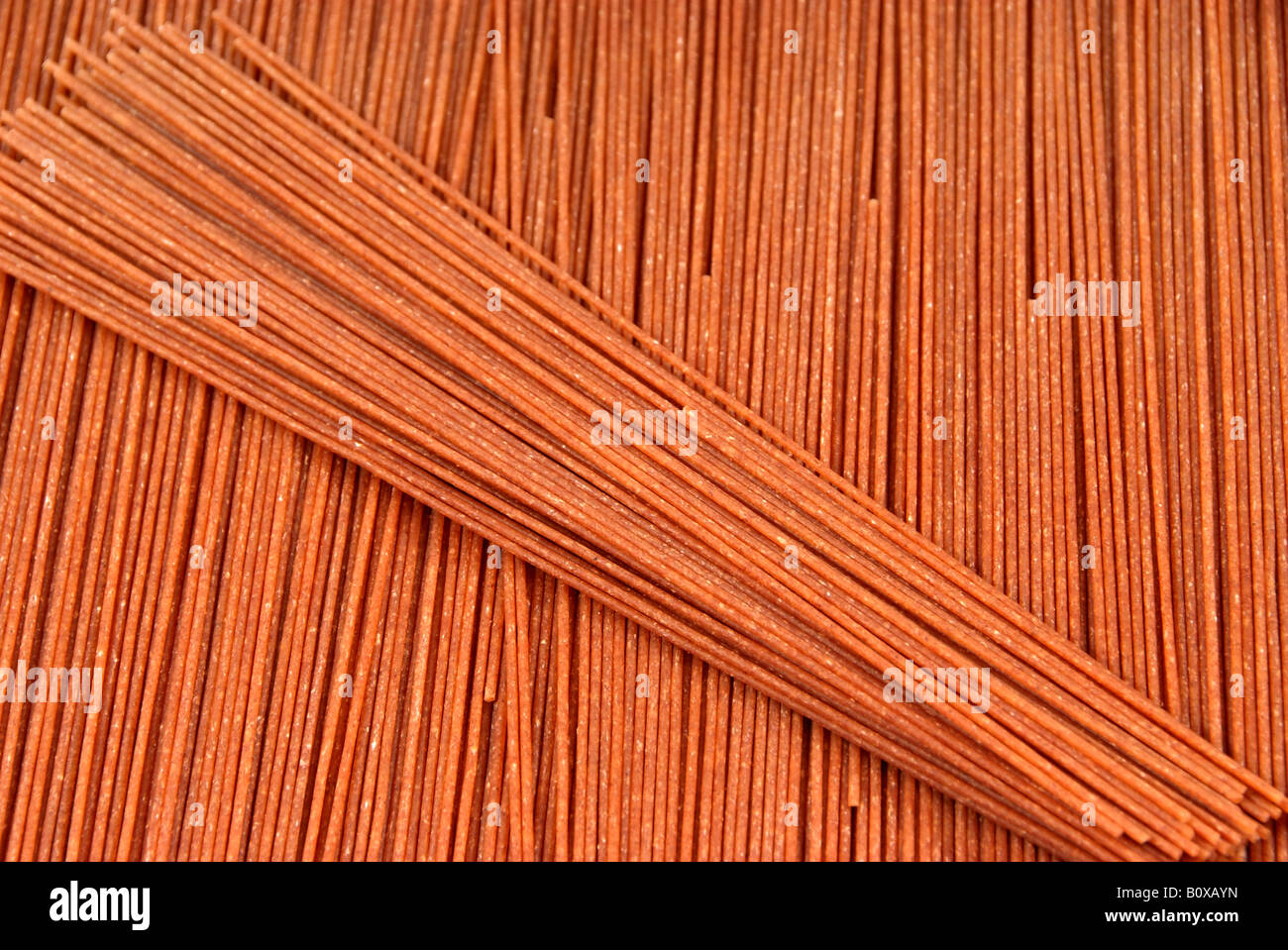 spelt wheat (Triticum spelta), wholemeal spaghetti Stock Photo