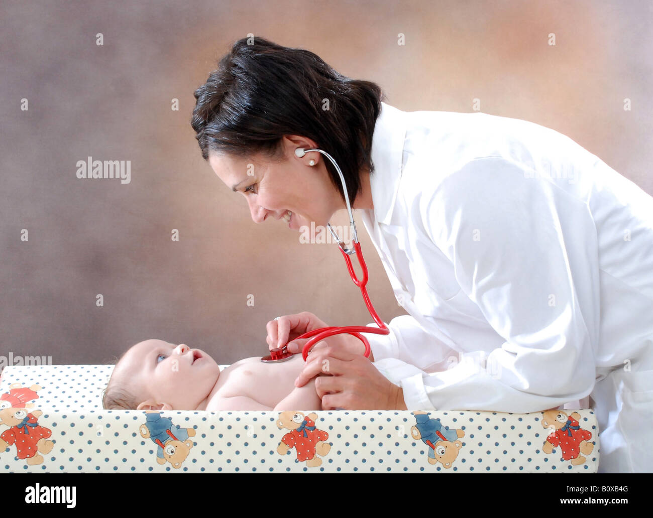 paediatrician with baby Stock Photo