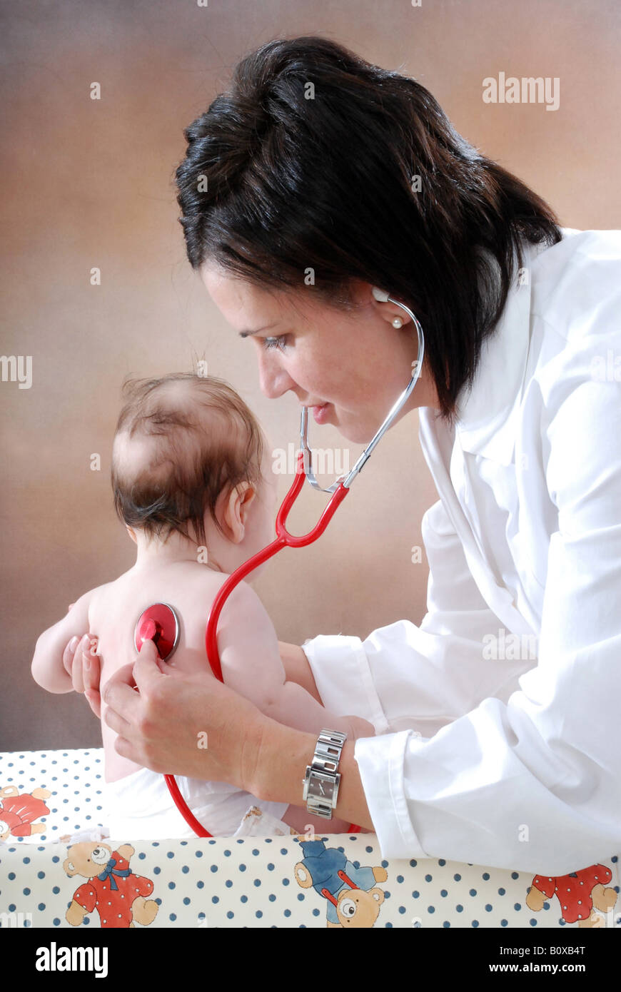 paediatrician with baby Stock Photo
