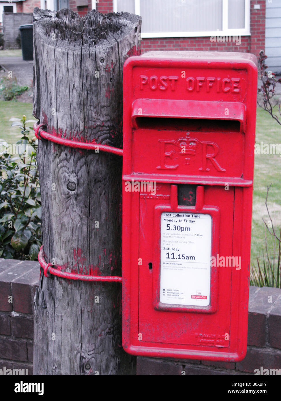 public english red postbox, United Kingdom, Coventry Stock Photo