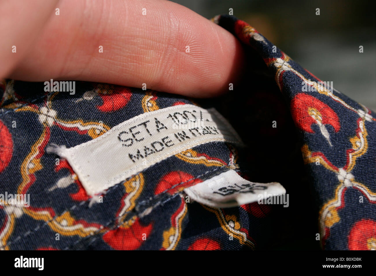 Shirt made in Italy Silk 100 Stock Photo Alamy