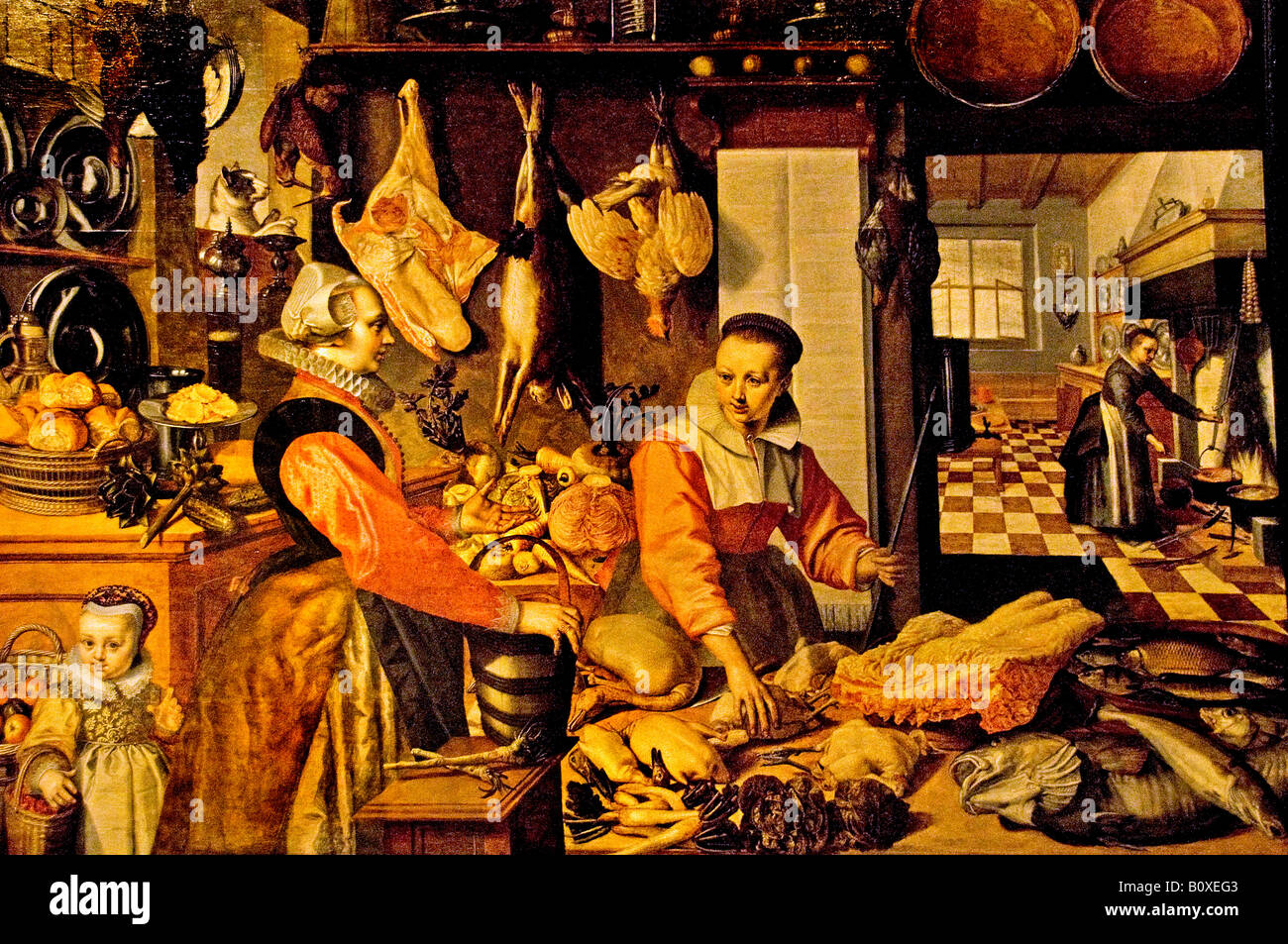Kitchen Interior 17th Century Two Woman Netherlands Holland Dutch Stock Photo Alamy