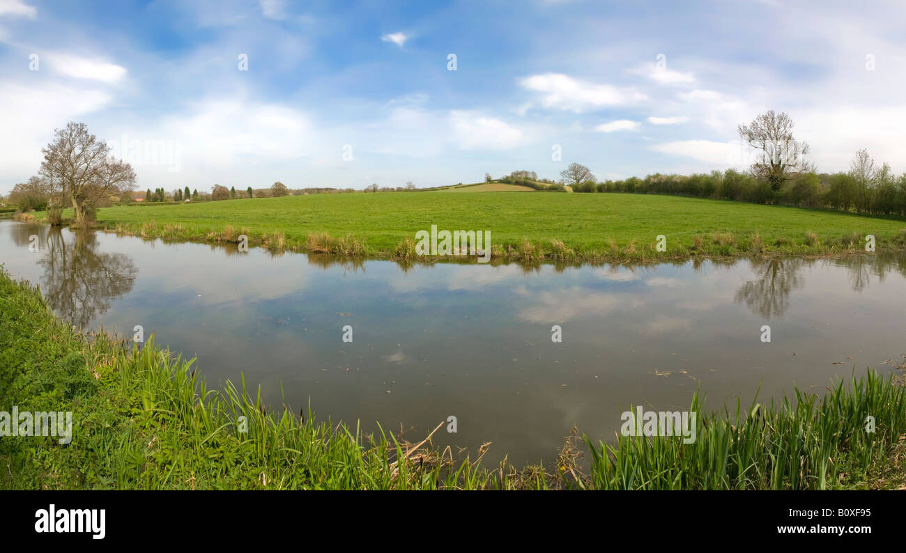 The banks of a river with bushes and trees Stock Photo - Alamy