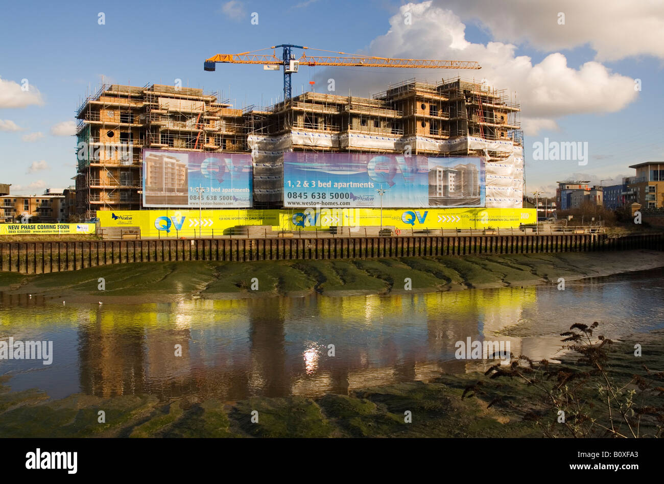 Construction of new apartments near the river Colne in Colchester Stock