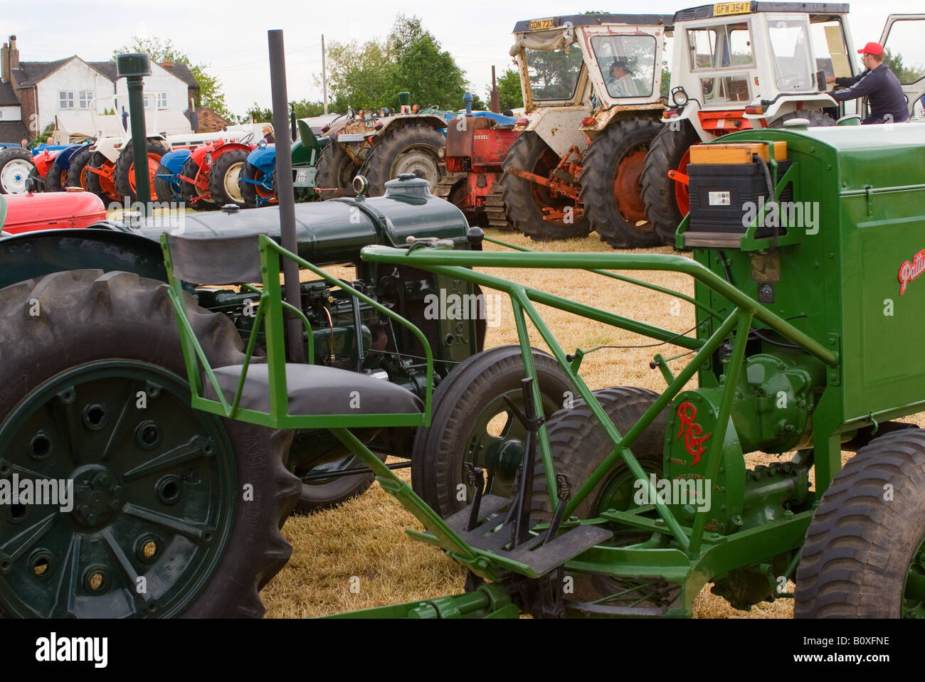 An Old Early Fordson and Pattisson Agricultural Tractors at Smallwood Vintage Rally Cheshire England United Kingdom UK Stock Photo