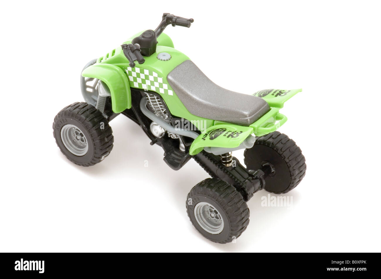 object on white toy Green motor bike Stock Photo Alamy