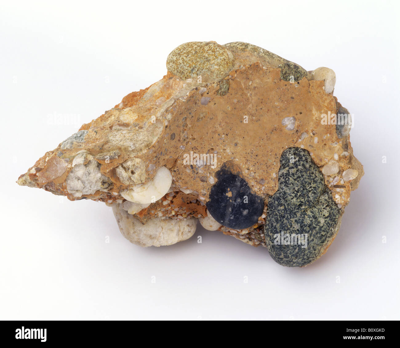 Sedimentary rock : Conglomerate Stock Photo