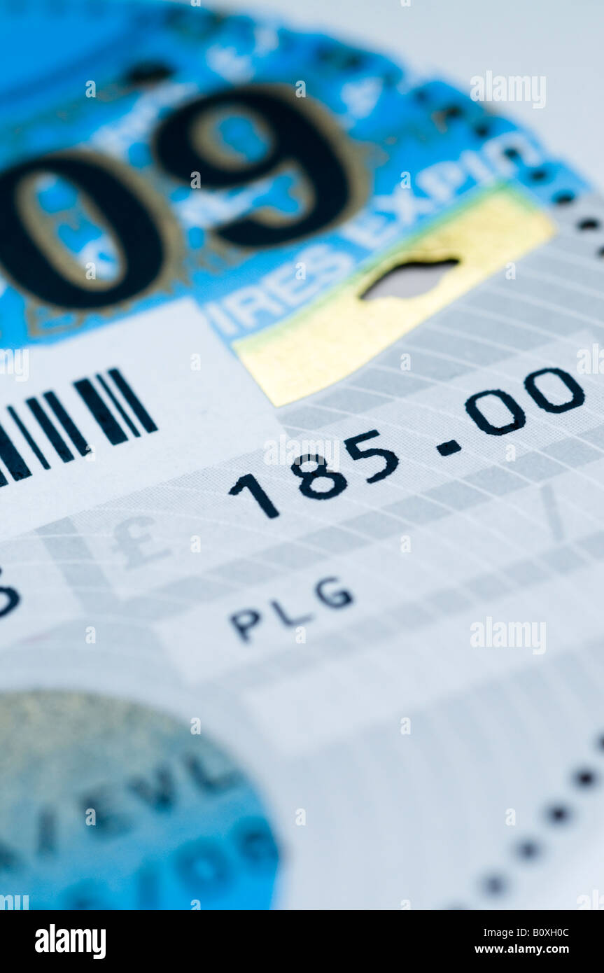 UK Vehicle licence, car tax disc Stock Photo Alamy