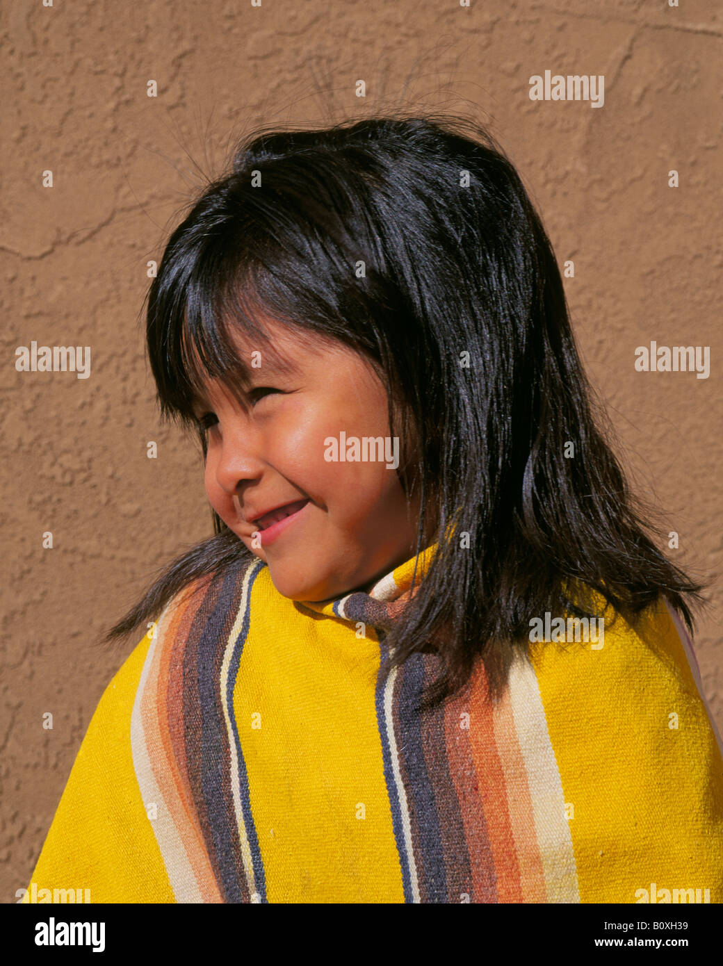 Portrait of a four year old Indian girl from Santa Domingo Indian ...