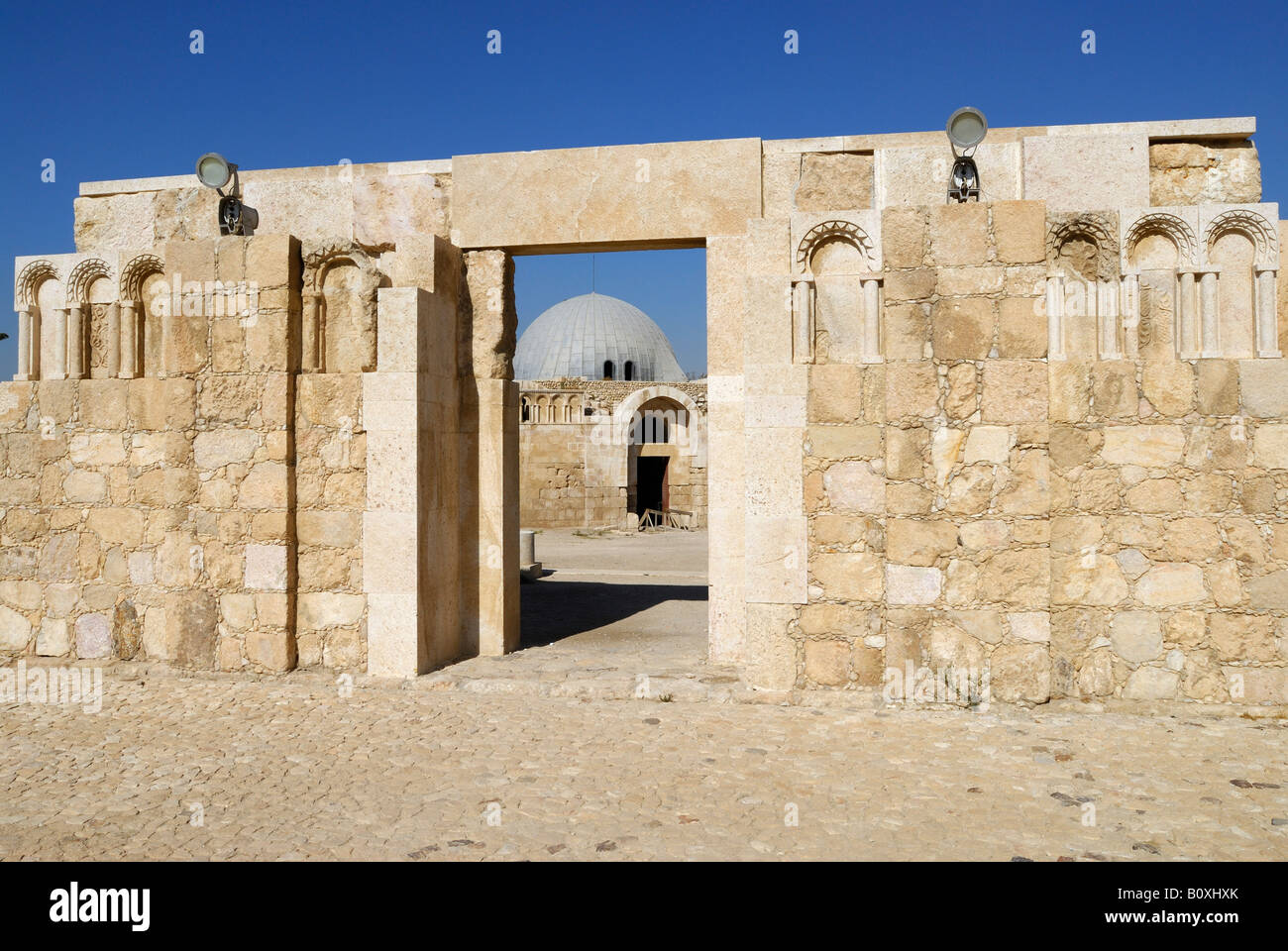 Umayyad Palace Qasr on citadel Jebel lal Qalaa Amman Jordan Arabia Stock Photo