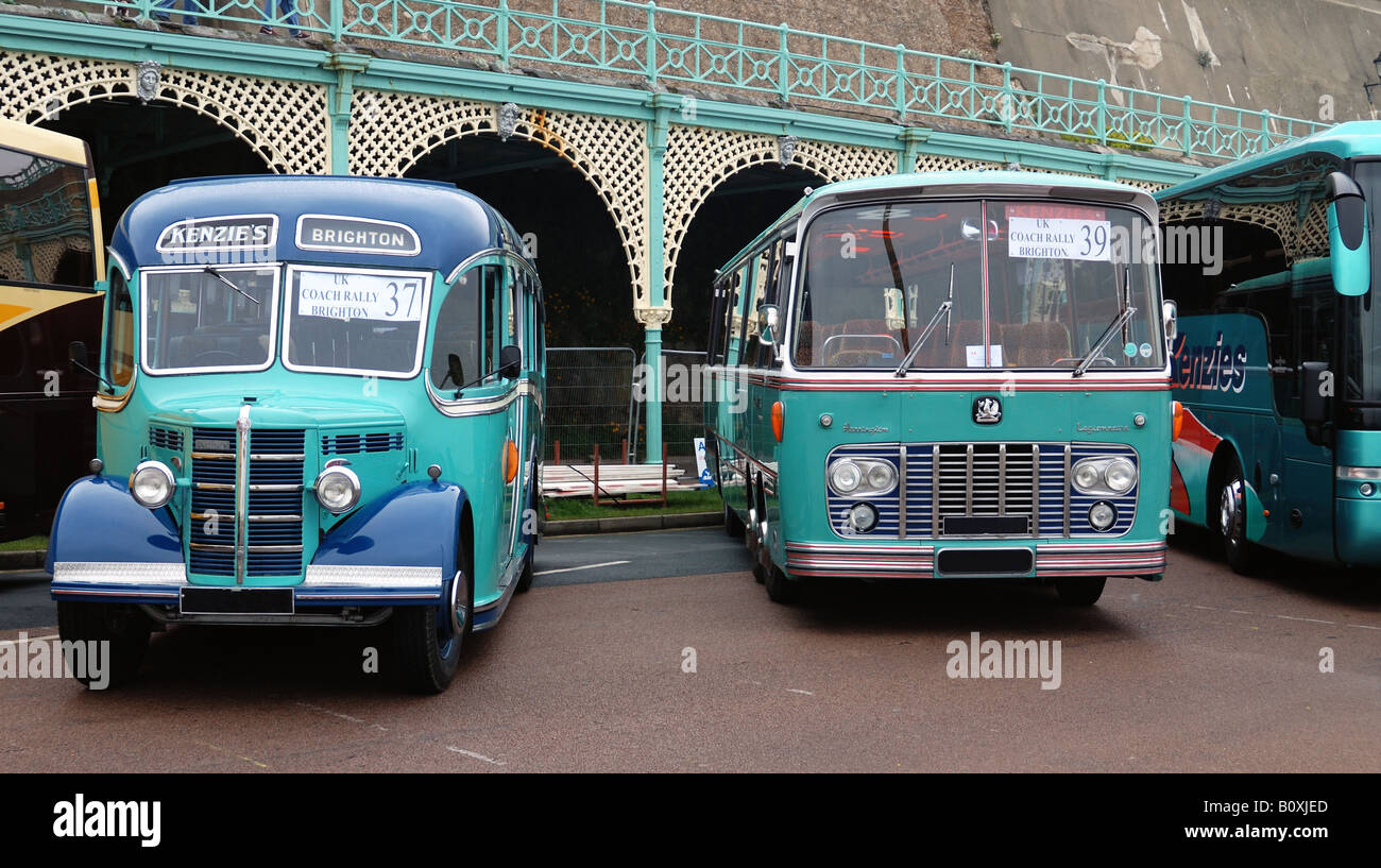 Two antique Coaches parked Stock Photo