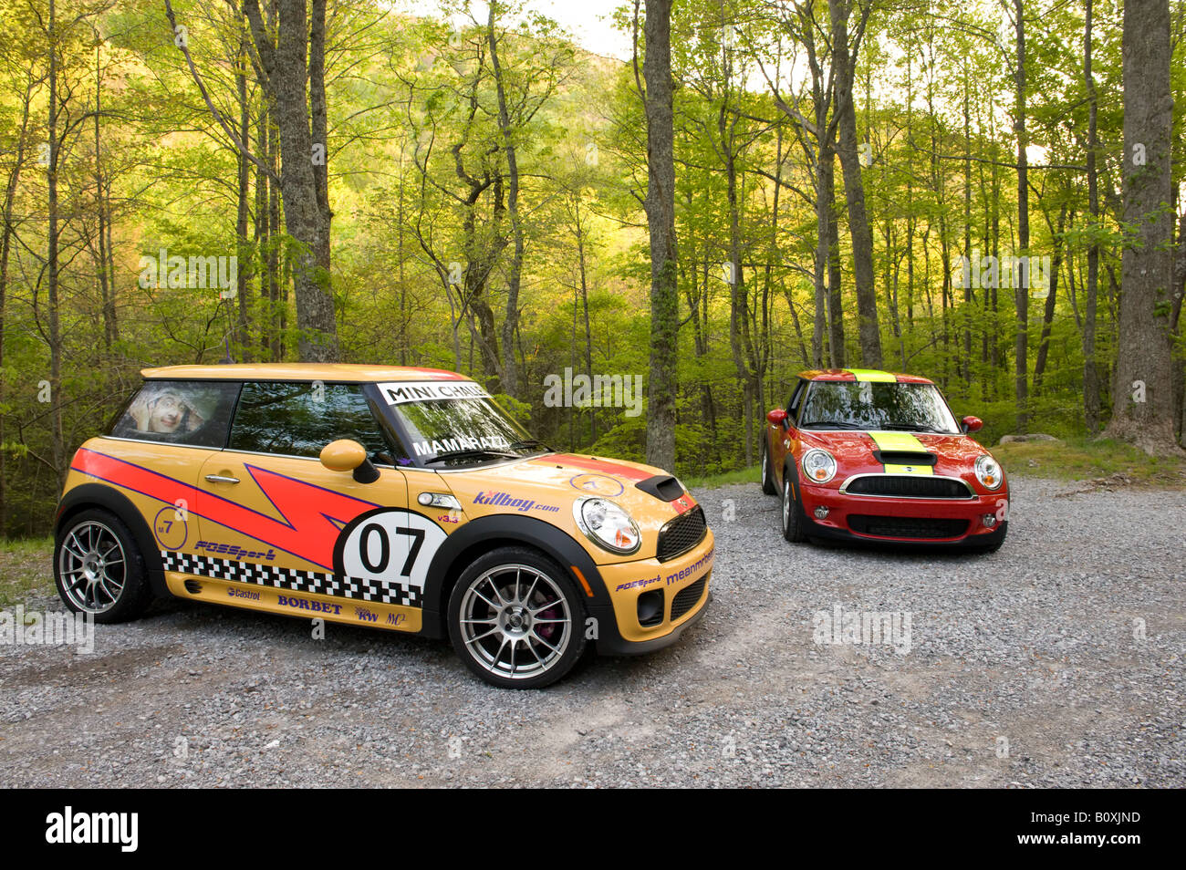 Two MINI Cooper S cars Stock Photo