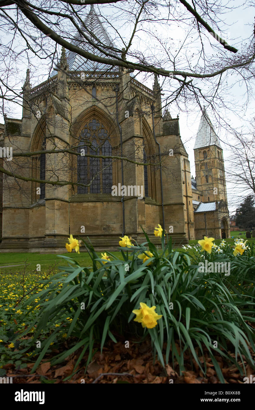 Southwell minster in the spring time Stock Photo
