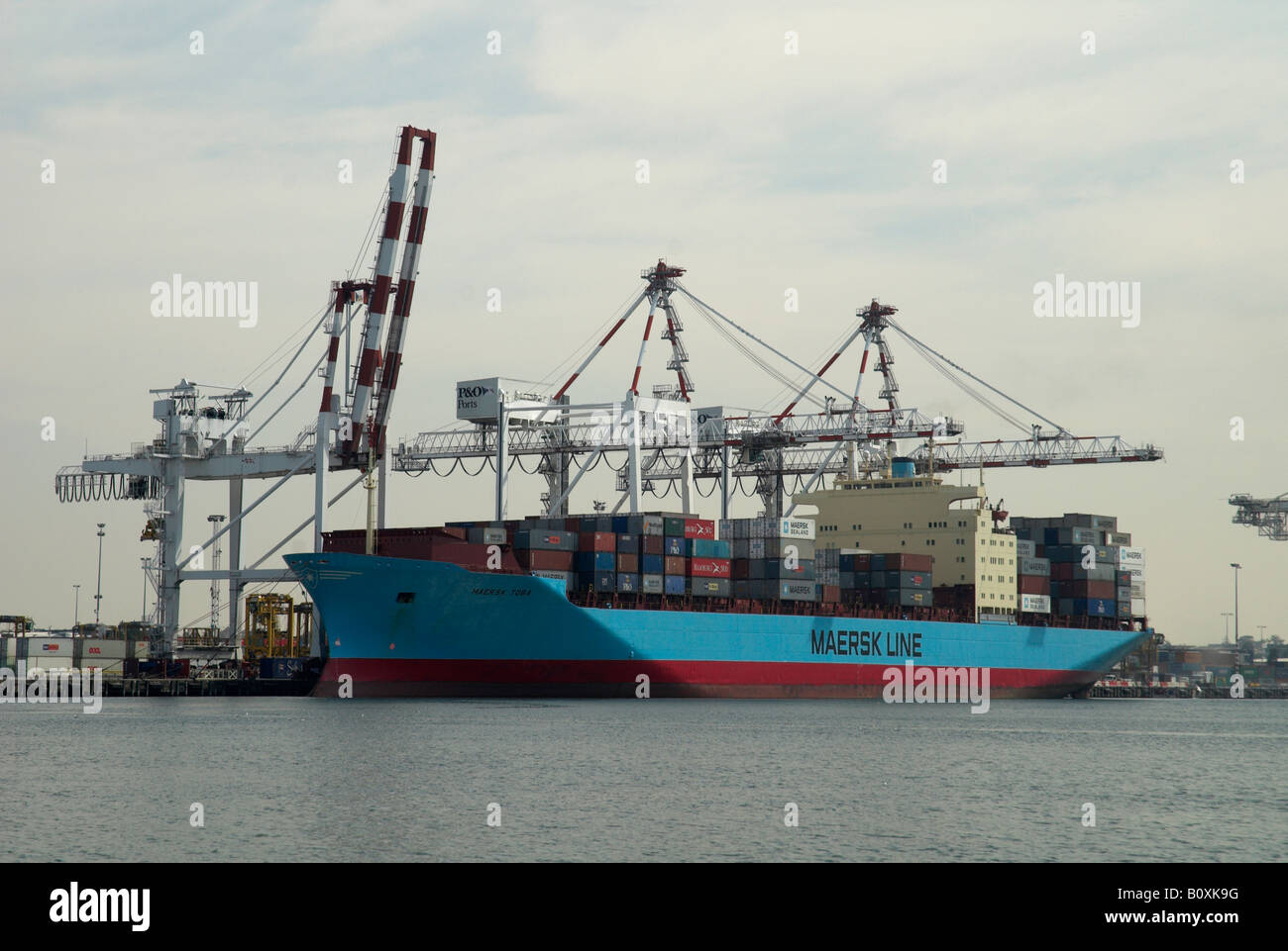 Maersk Line container cargo ship, Port of Melbourne, Australia Stock