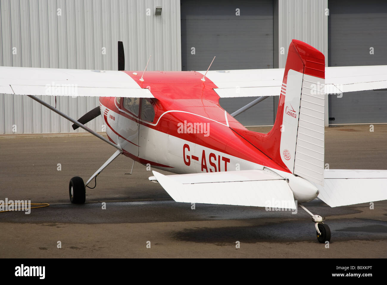 Cessna 180 registered G ASIT at Turweston Airfield Oxfordshire England Stock Photo