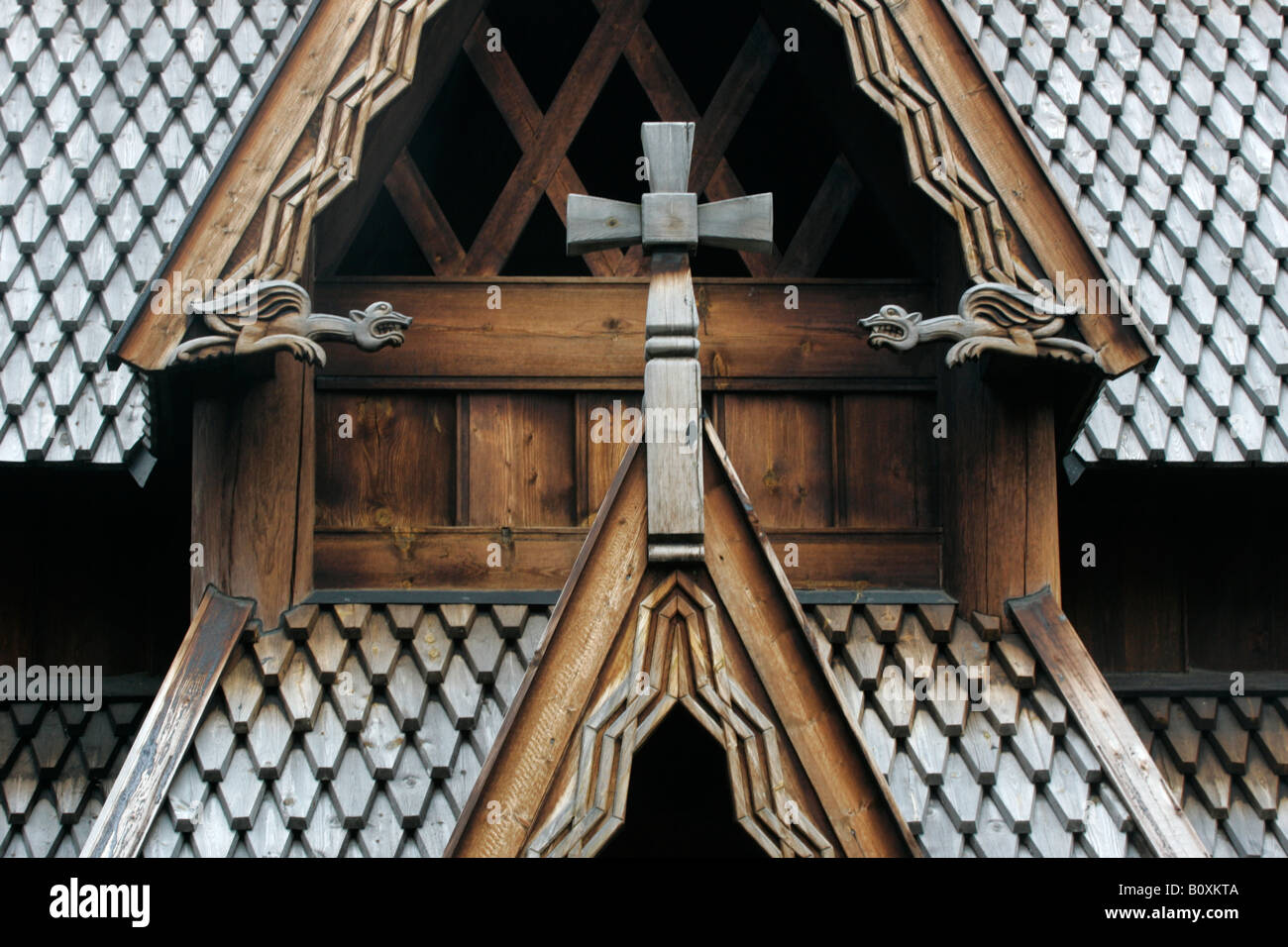 Gol Stave Church (replica), Gol, Hallingdal, Norway Stock Photo