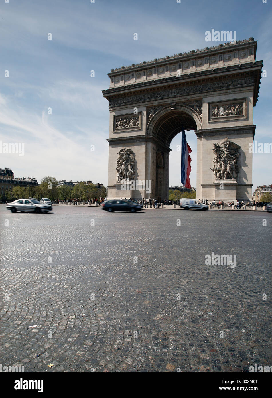 The Place Charles de Gaulle on which the Arc de Triomphe stands Stock Photo