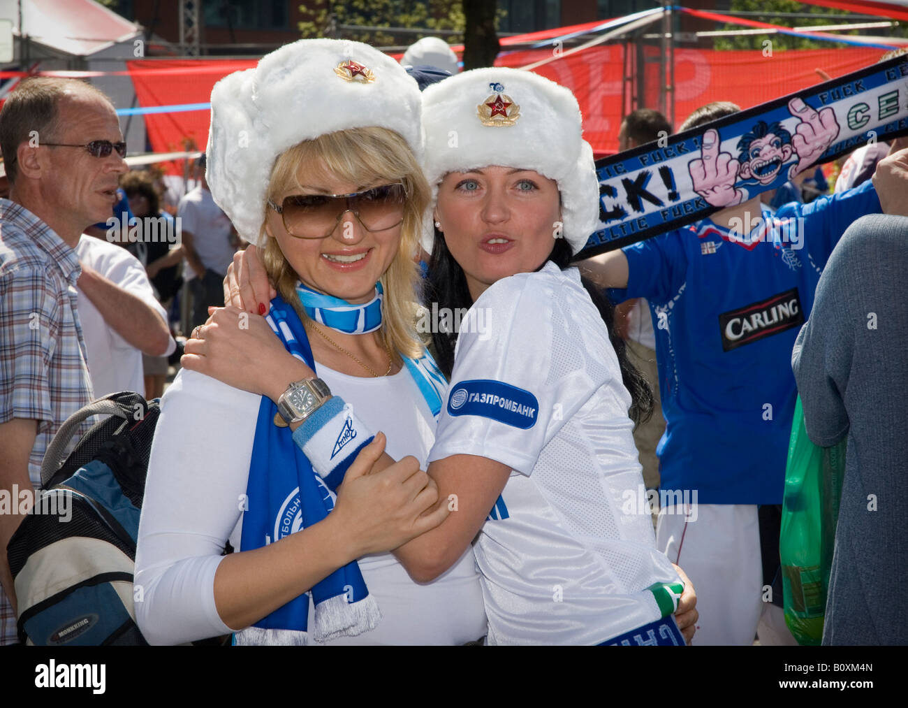 Zenit St. Petersburg fans in Manchester for the 2008 UEFA Cup Final v