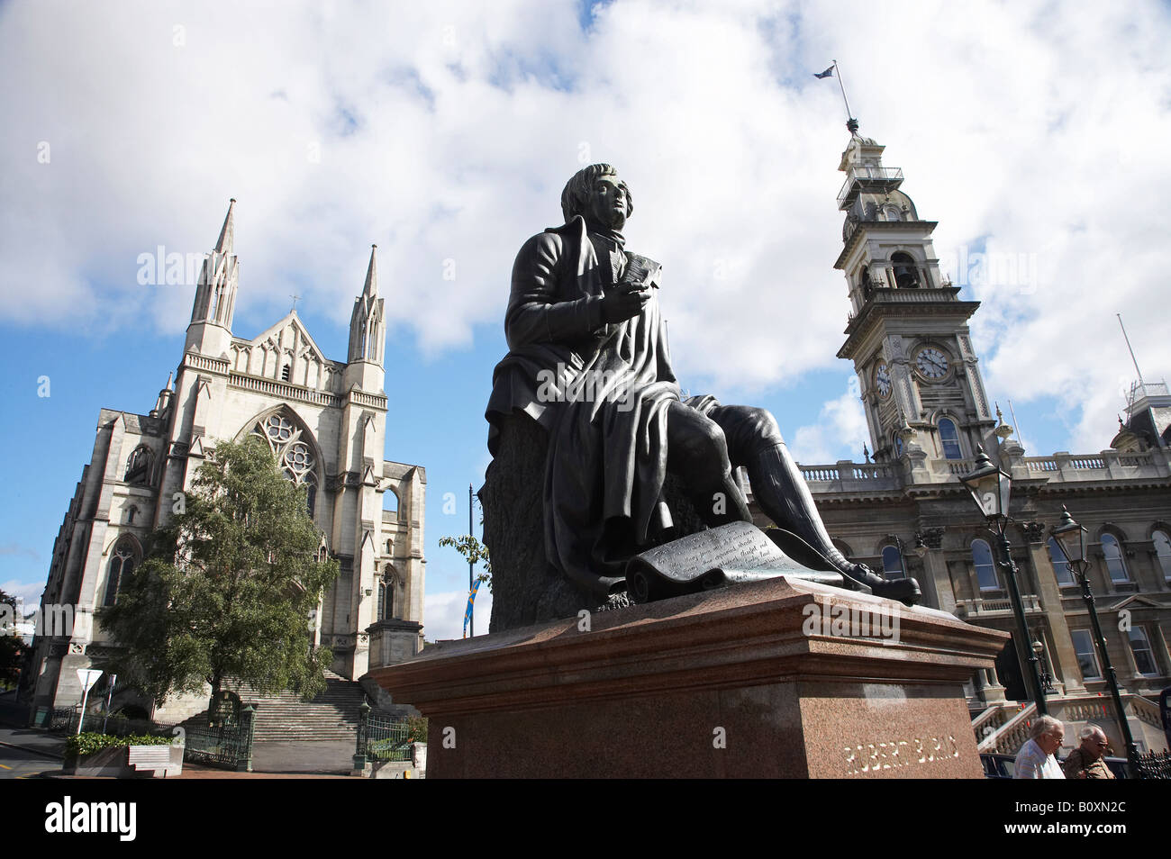 Robert Burns Statue St Paul s Cathedral and Municipal Chambers Clock
