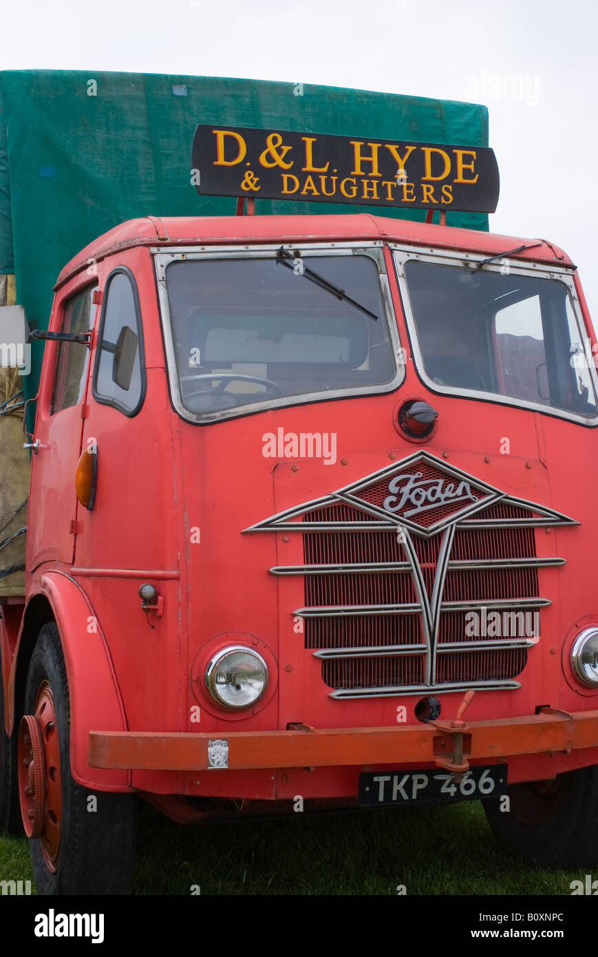 Old 1959 Foden 8 Wheel Flat Truck at Smallwood vintage Rally Cheshire England United Kingdom UK Stock Photo