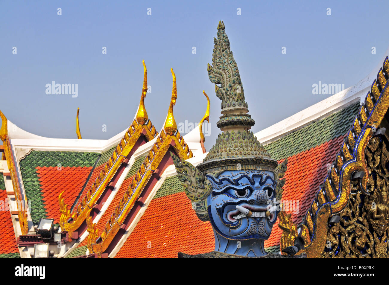 daemon guard at Wat Phra Kaeo, Thailand, Bangkok Dschaks Stock Photo