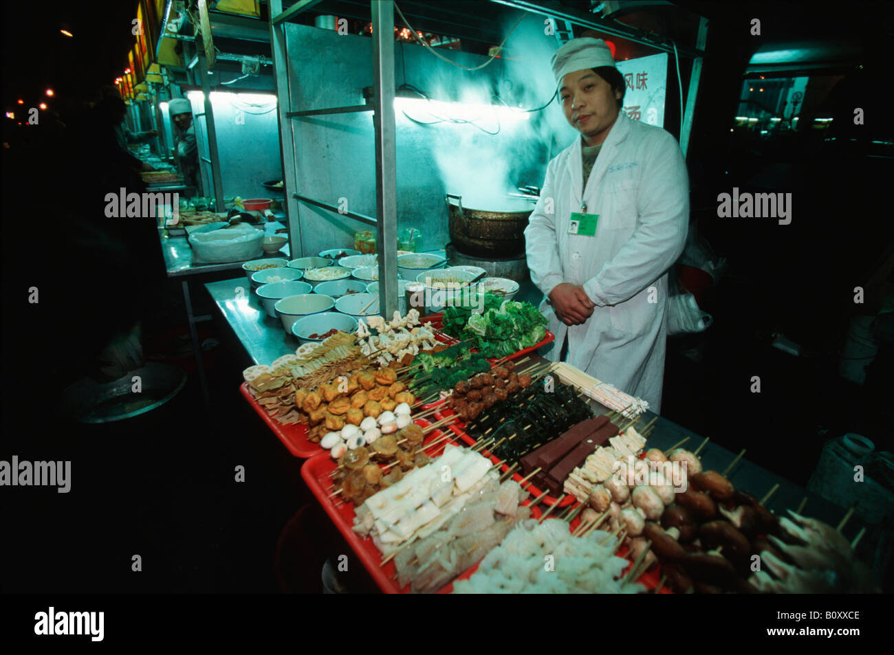 cookshop in Donganmen Dajie, China, Beijing Stock Photo