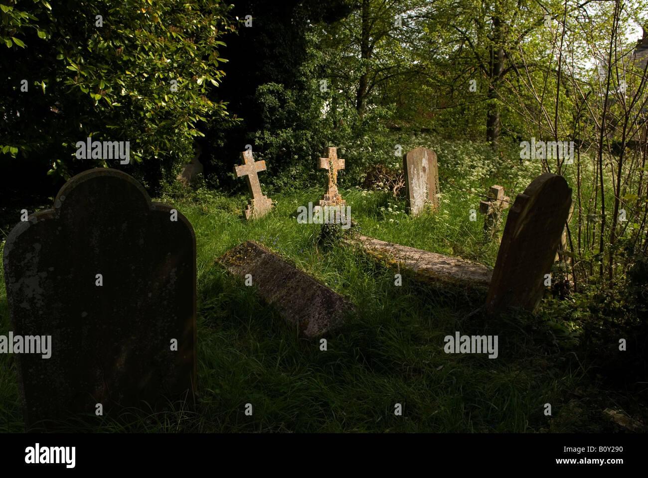 Victorian Graveyard at Thaxted church Essex Britain uk  2008 Stock Photo