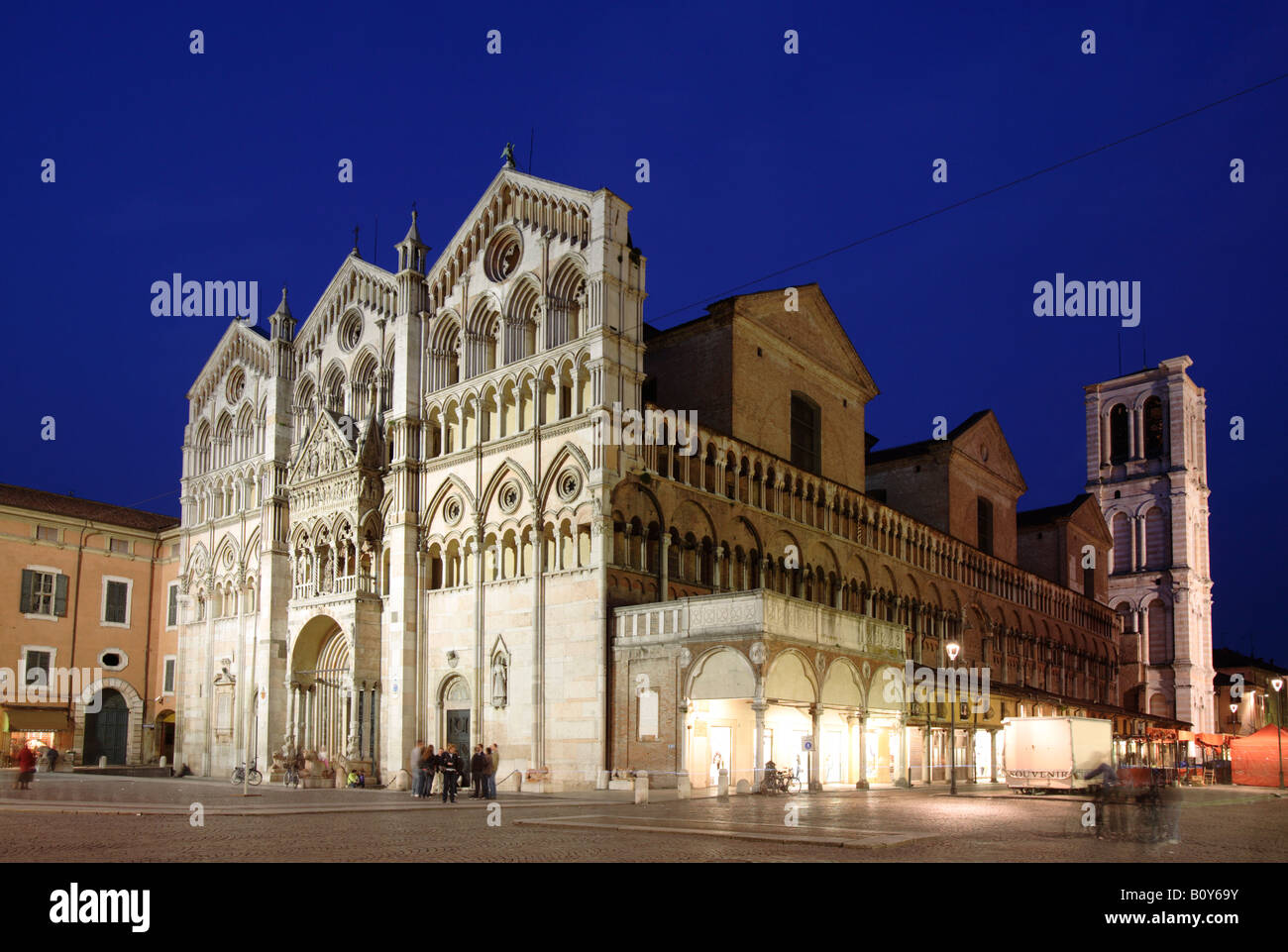 Facade of San Giorgio's cathedral, Ferrara, Italy Stock Photo