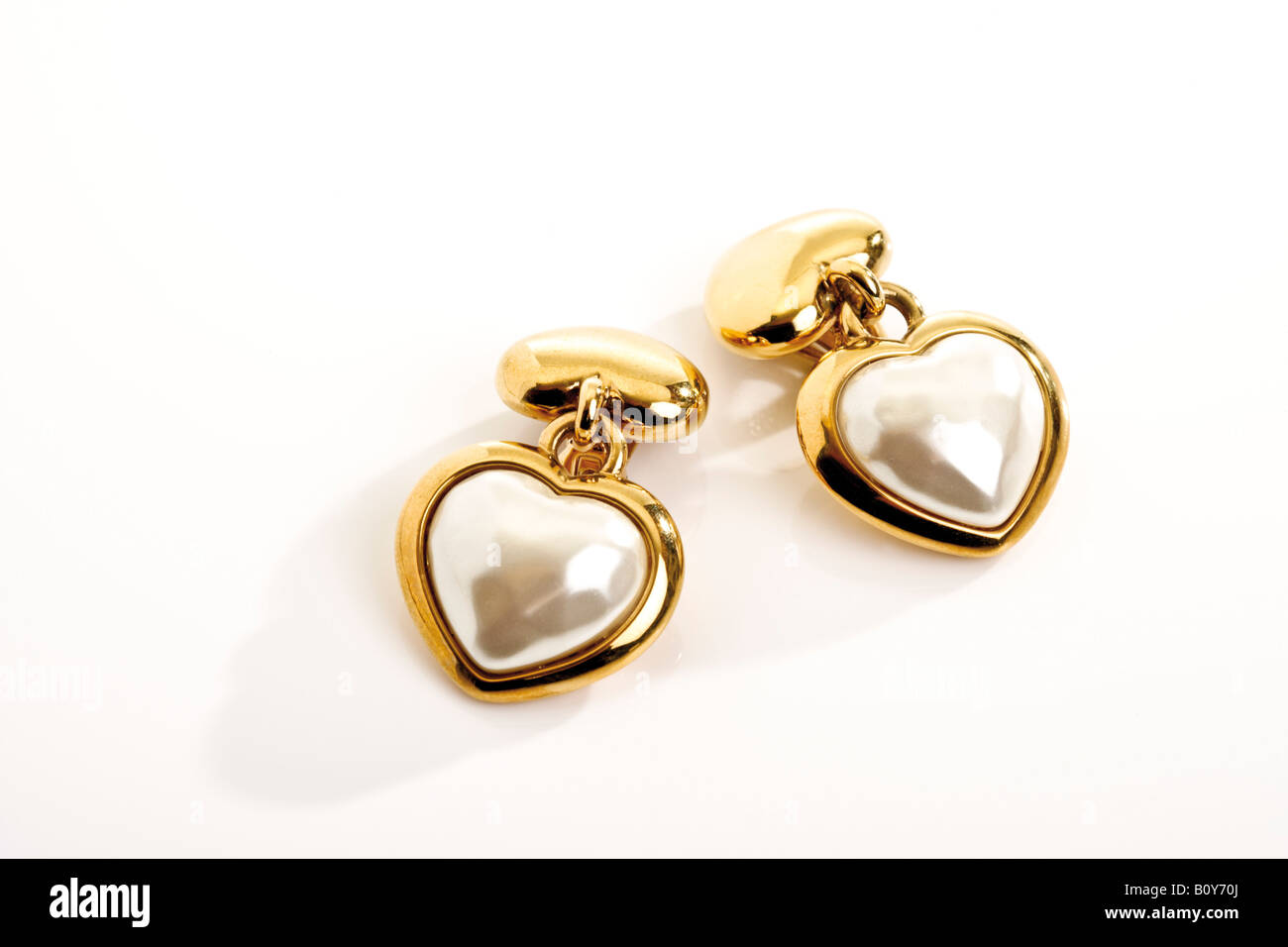 Heart shaped earrings Stock Photo