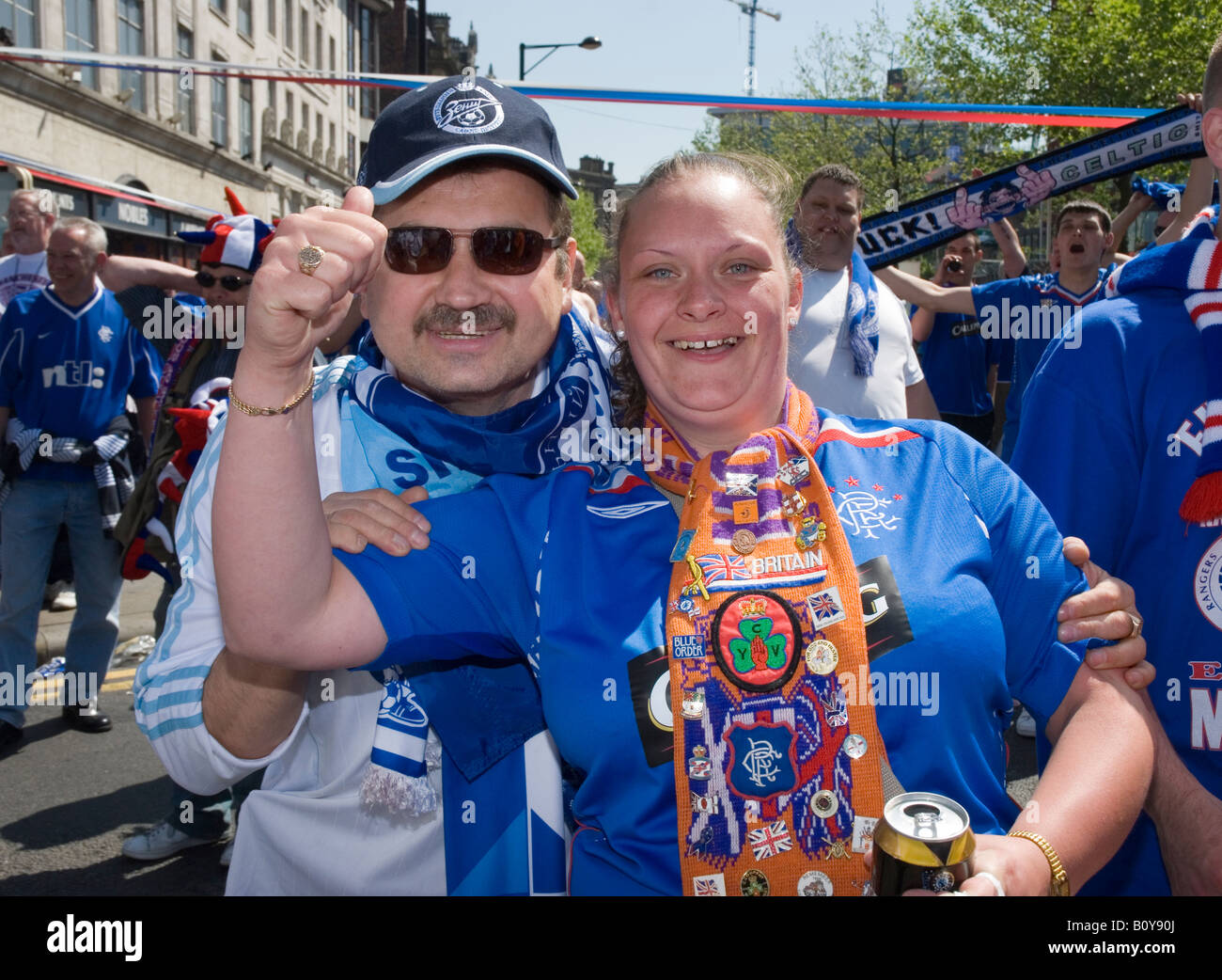 Fans in Manchester for the 2008 UEFA Cup Final, Zenit St. Petersburg v