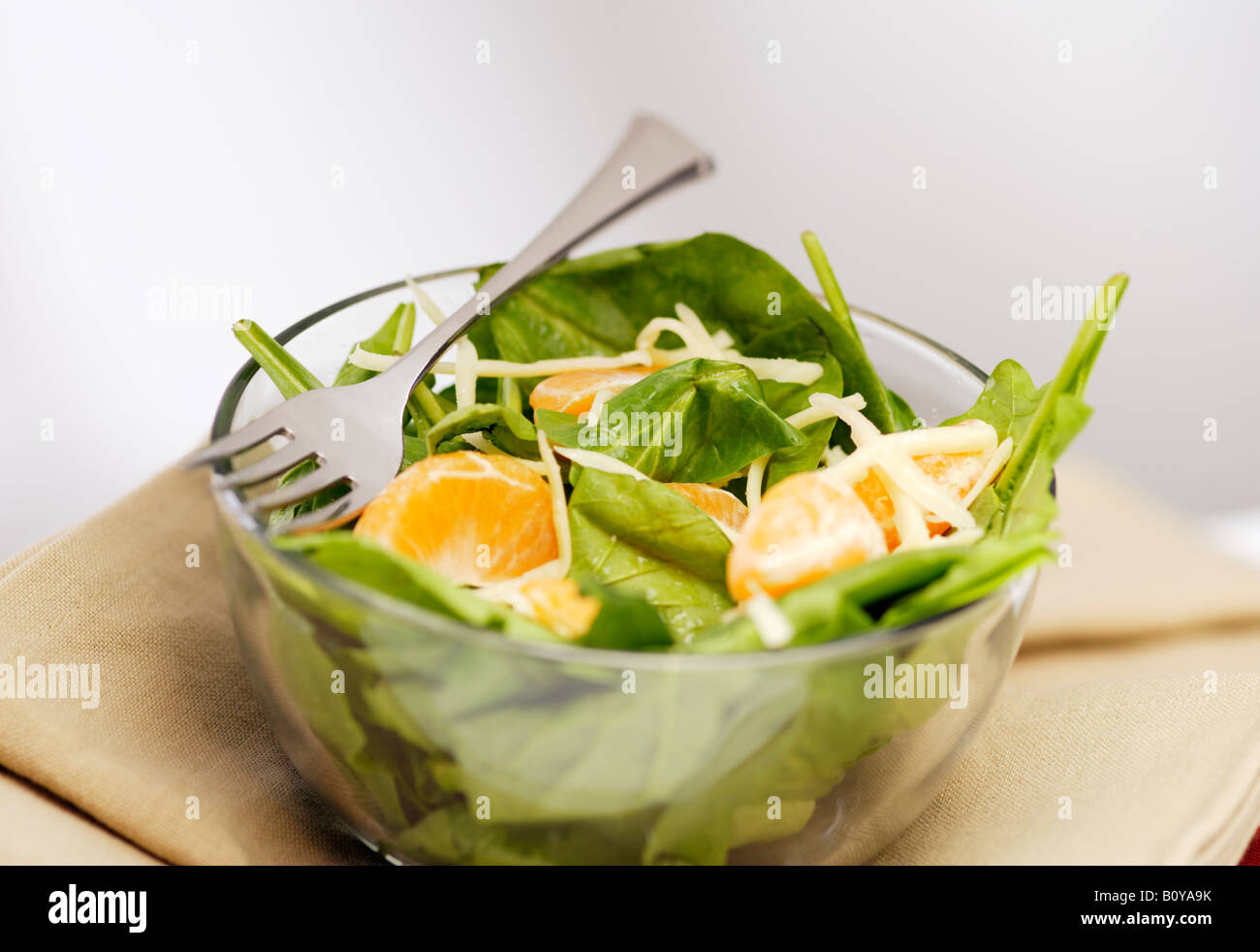 Fresh spinach salad Stock Photo