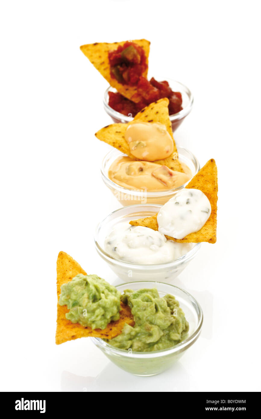 Tortilla Chips with avocado dip Stock Photo Alamy