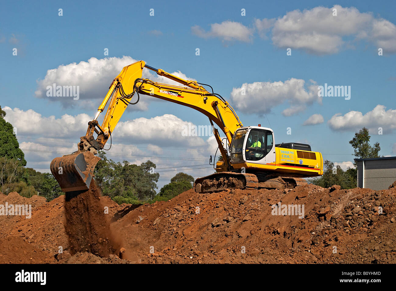 Construction Excavation Hydraulic Excavator Backhoe Stock Photo