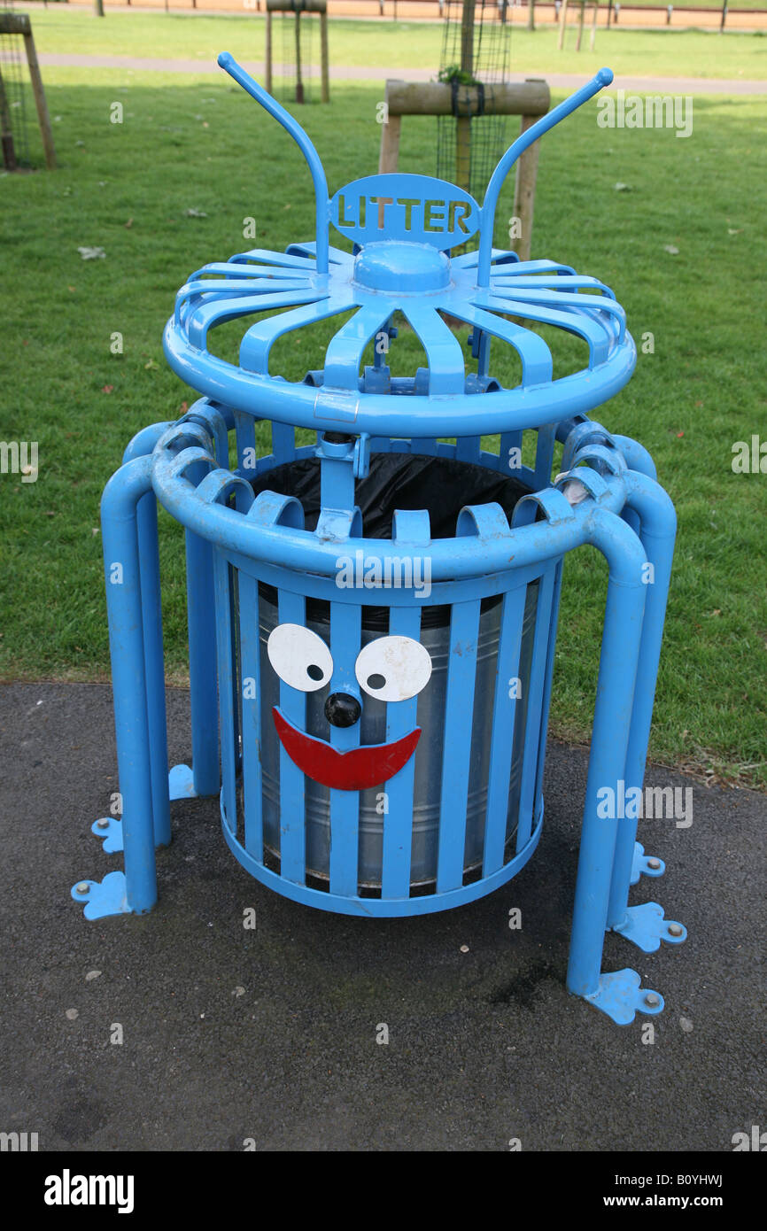 A litter bug dustbin in Dansen Park Kent UK Stock Photo Alamy
