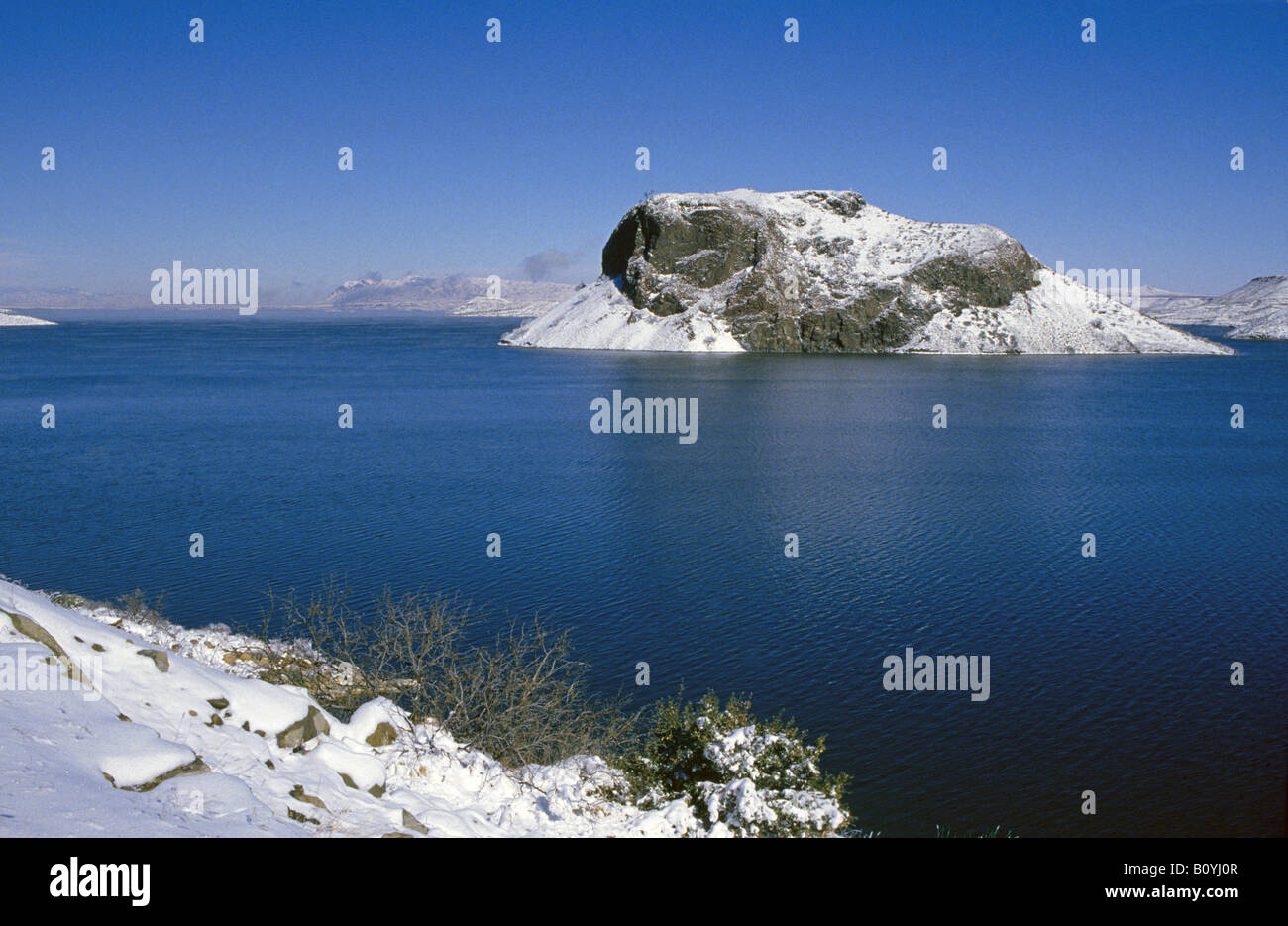 A view of Elephant Butte Lake a large irrigation reservoir on the Rio