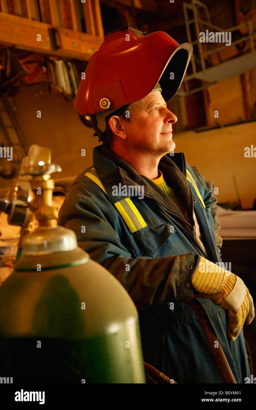Blue collar worker Stock Photo