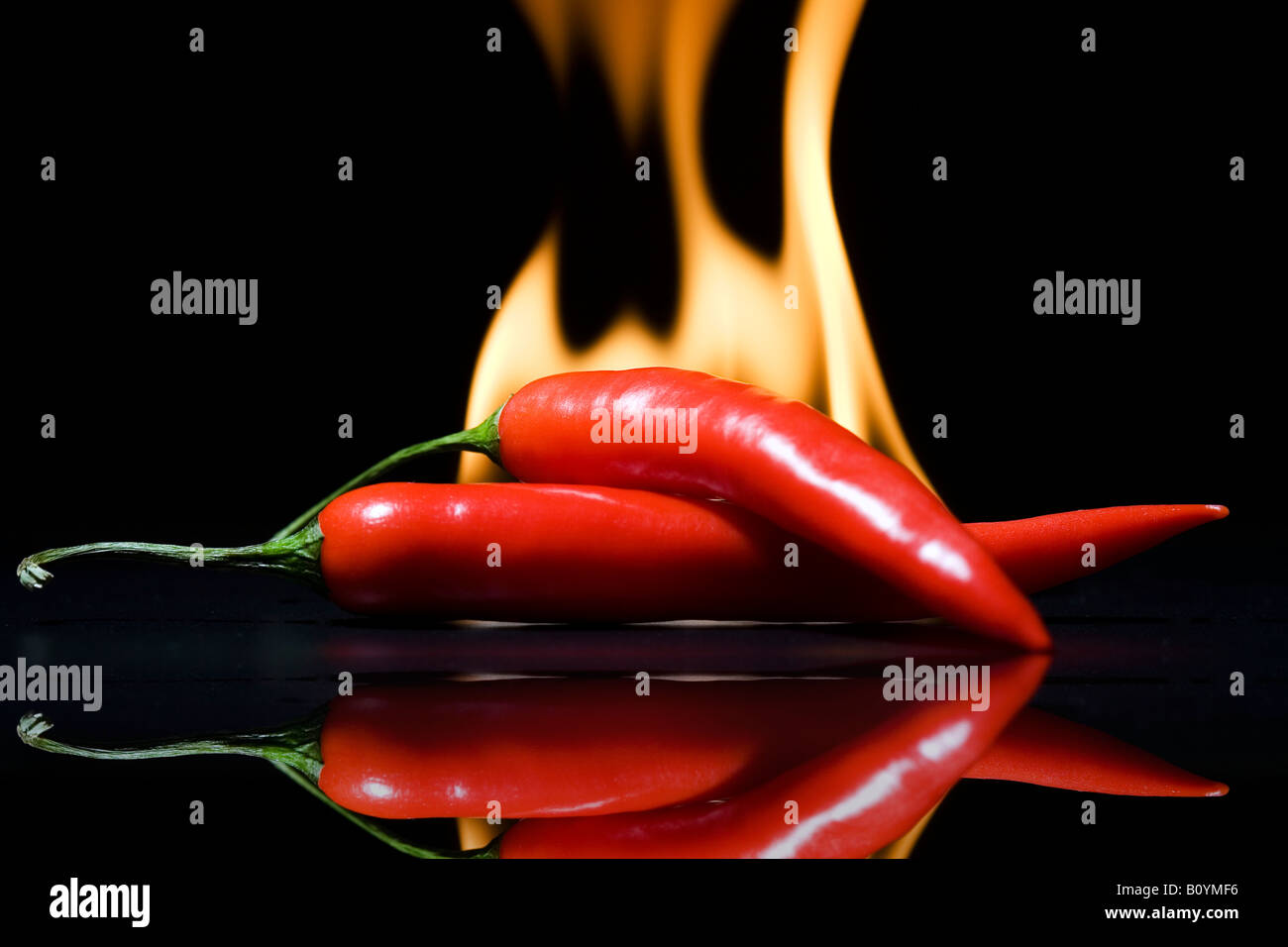 Pepper on fire Stock Photo Alamy