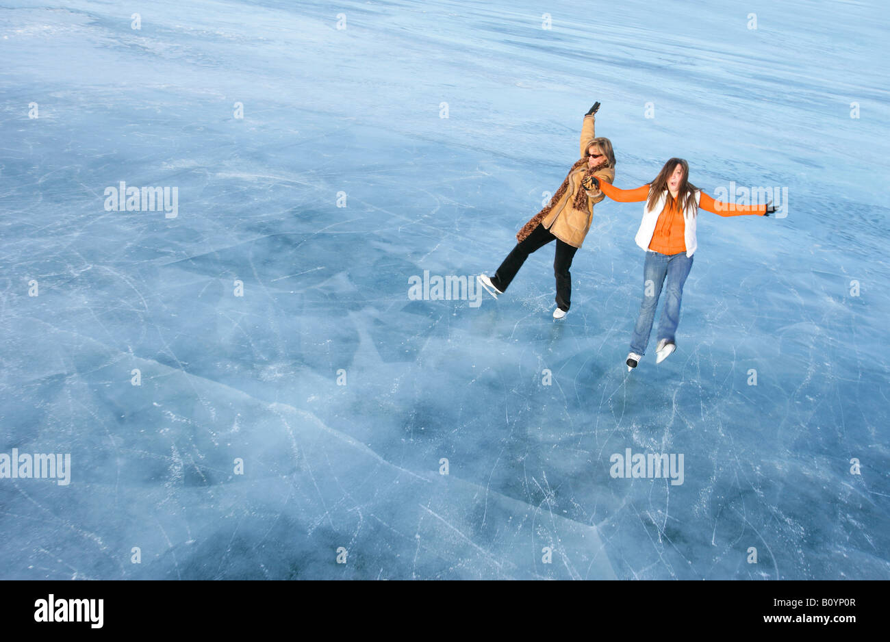 Pair going ice skating Stock Photo Alamy