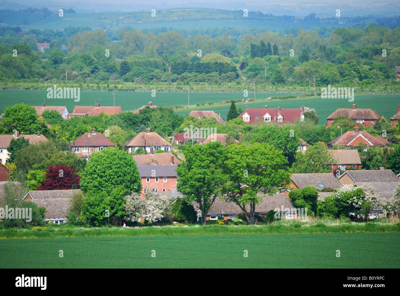 Houses surrounded by countryside, Hertfordshire, England, United
